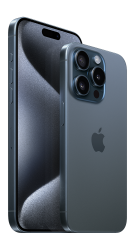iPhone 15 Pro Titan Blau Frontansicht 1