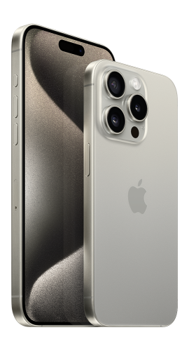 iPhone 15 Pro Titan Natur Frontansicht 1