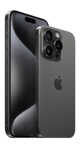 iPhone 15 Pro Titan Schwarz Frontansicht 1