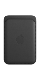 iPhone Leder Wallet mit MagSafe Schwarz Frontansicht 1