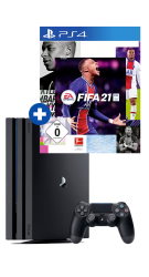 Playstation 4 Pro 1TB inkl. FIFA21 Black Frontansicht 1