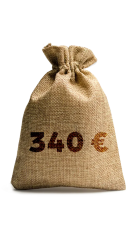 Auszahlung 340,-€  Frontansicht 1