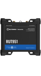 RUT951 Industrial Cellular Router Schwarz Frontansicht 1